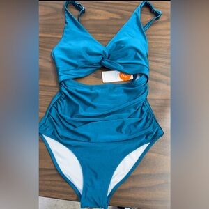 NWT Charmo Womens One Piece  Tummy control  Swimsuit V-neck